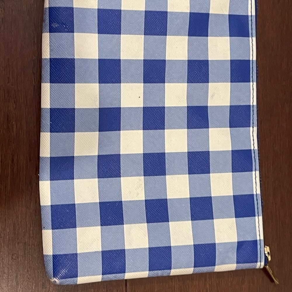 delfonics for madewell Blue Checkered gingham pouch - Picture 12 of 13